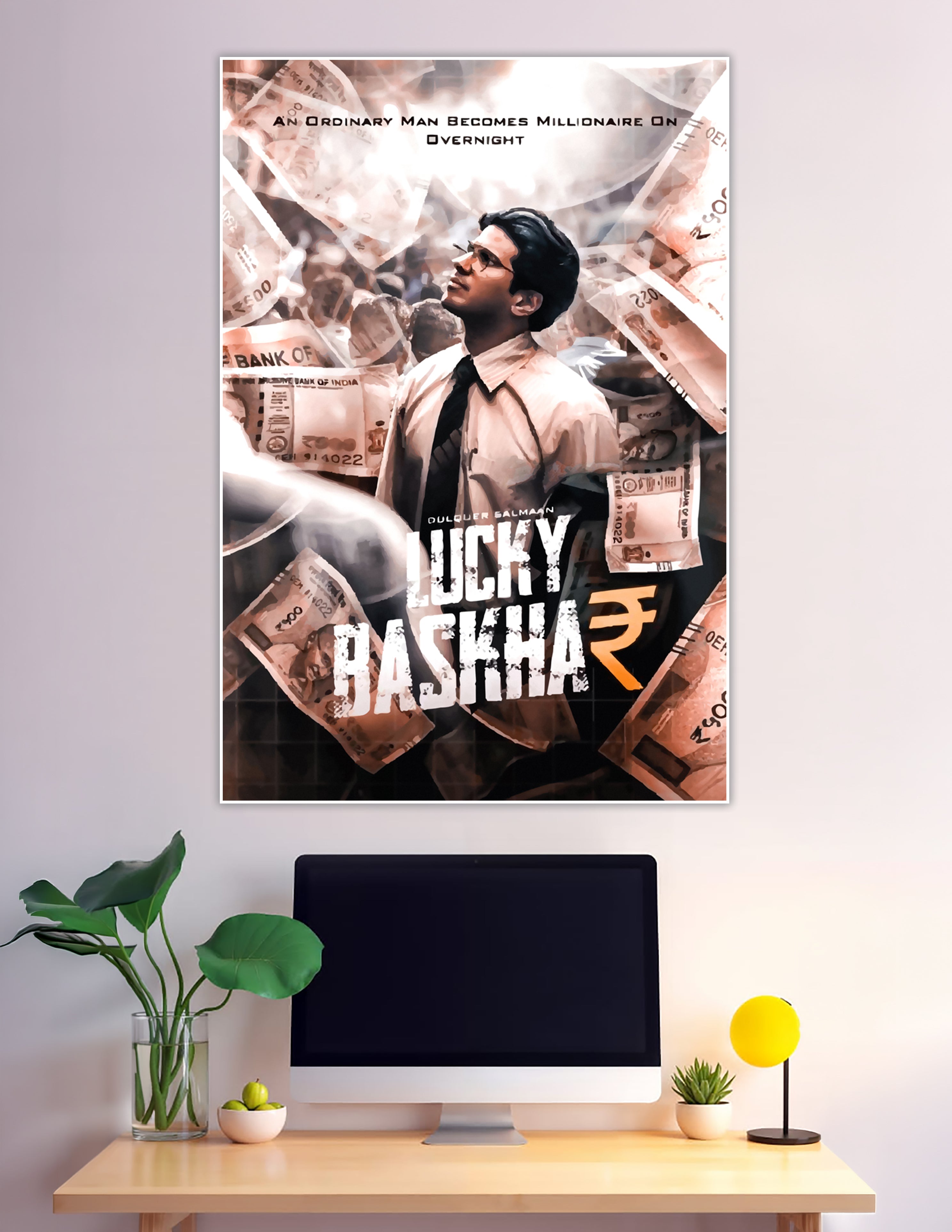 Lucky Baskhar Dulquer Salmaan Bollywood movie poster rupees