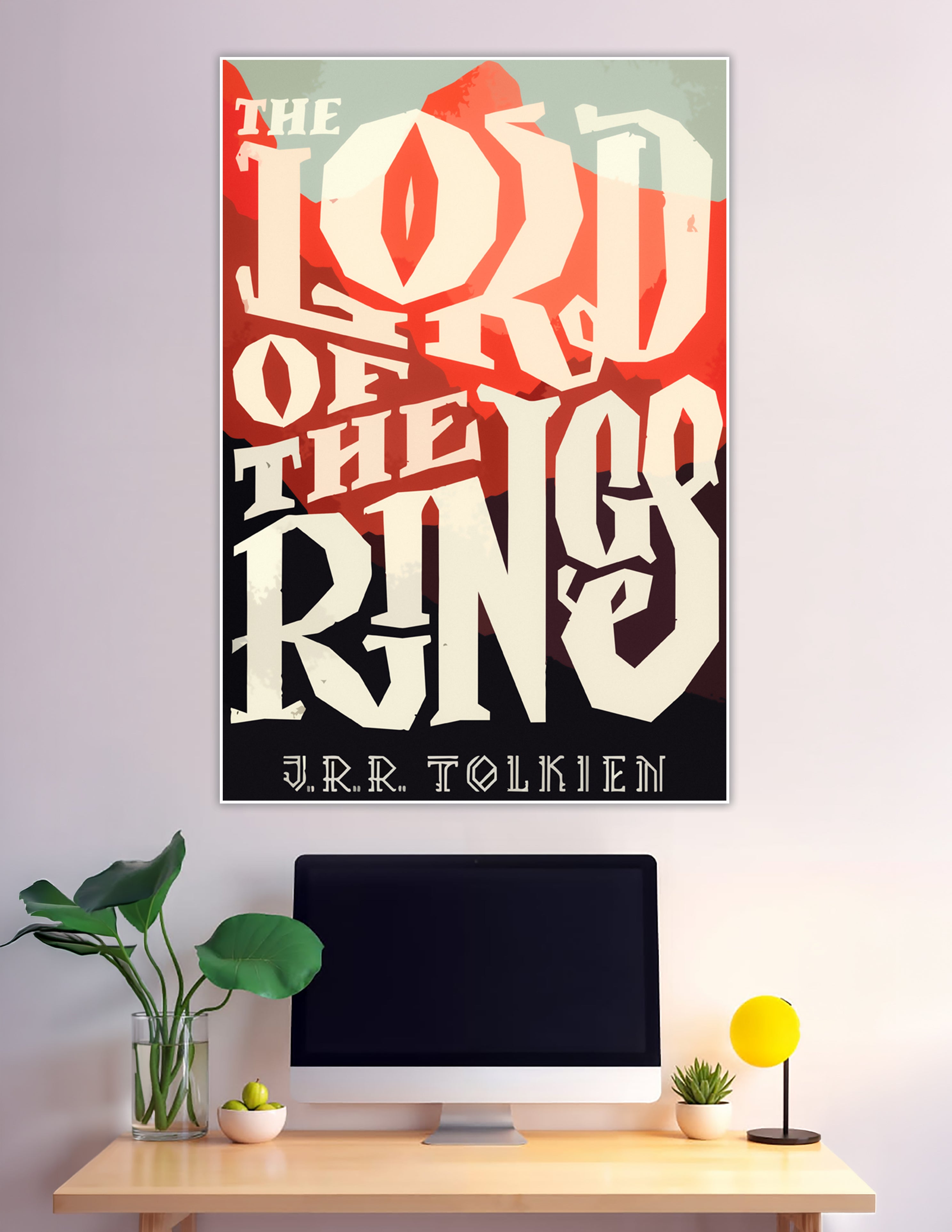 Bold gothic Lord of the Rings Tolkien typography poster