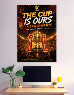 RCB IPL 2026 Champions trophy celebration poster
