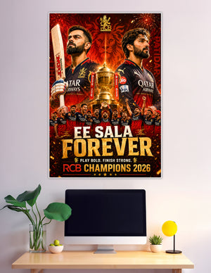 RCB IPL 2026 Champions Ee Sala Forever cricket poster