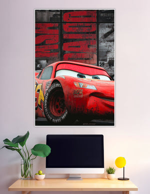 Lightning McQueen red race car Cars 3 poster art
