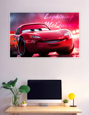 Lightning McQueen number 95 Cars movie rain poster