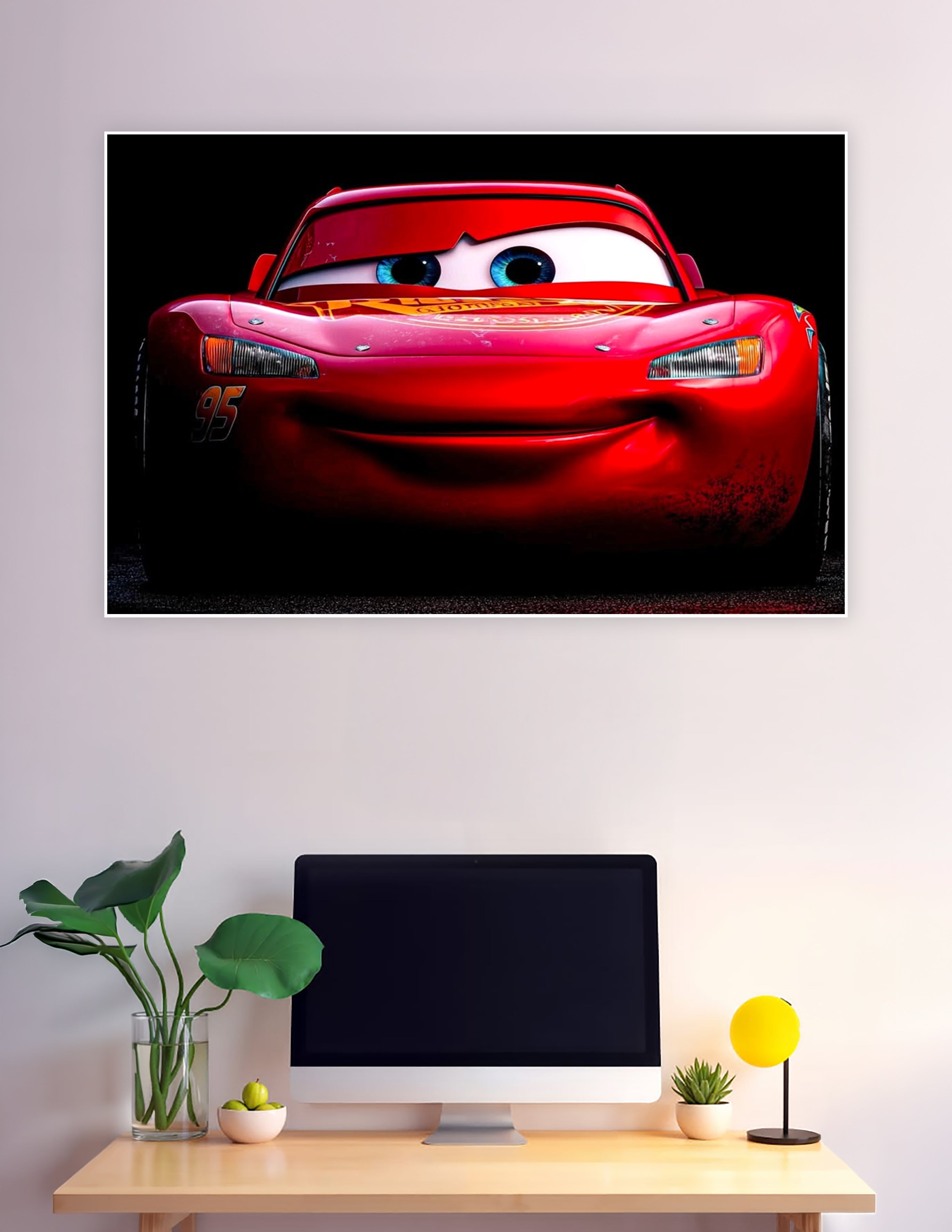 Lightning McQueen red race car Pixar Cars movie poster
