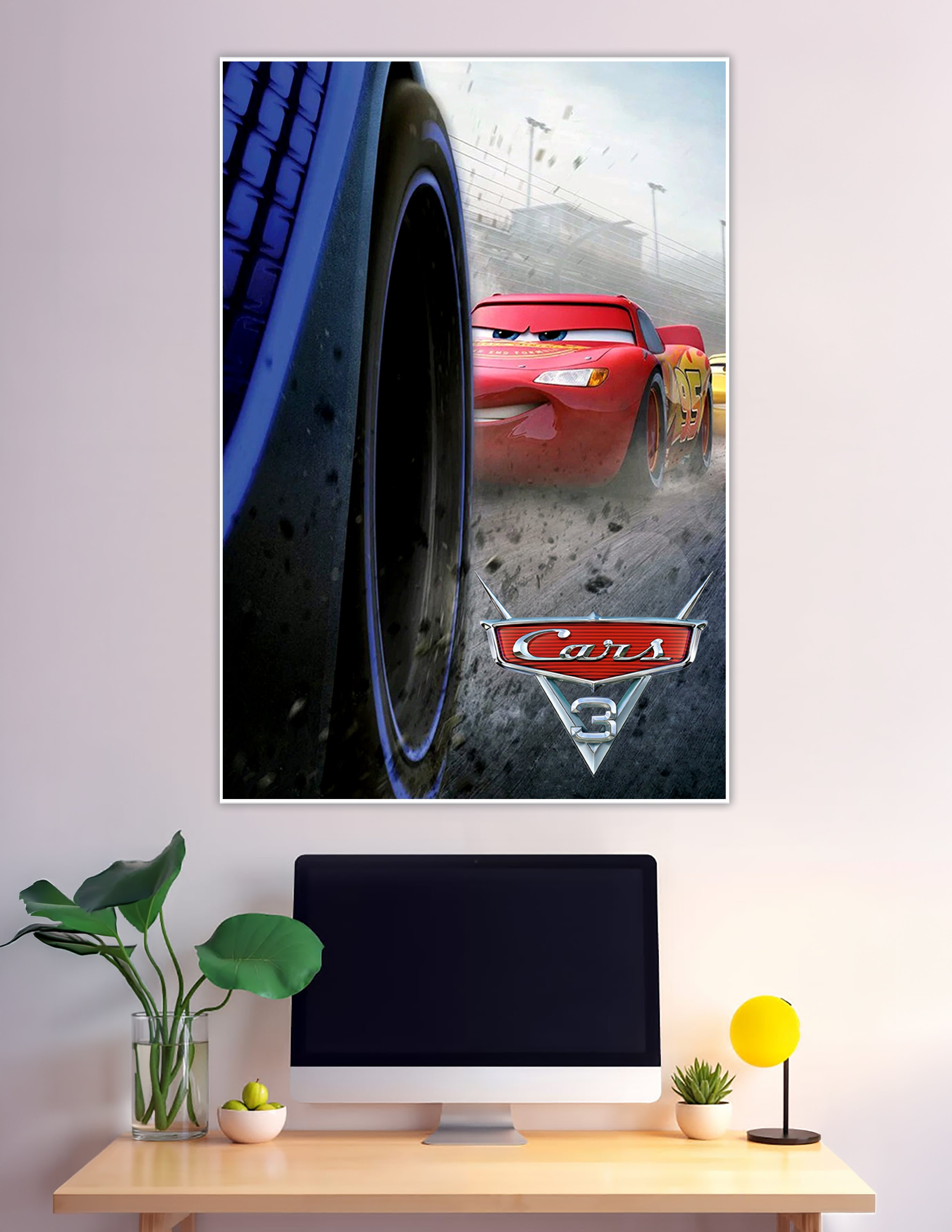 Cars 3 Lightning McQueen number 95 racing poster