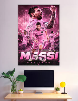 Lionel Messi Inter Miami number 10 pink poster
