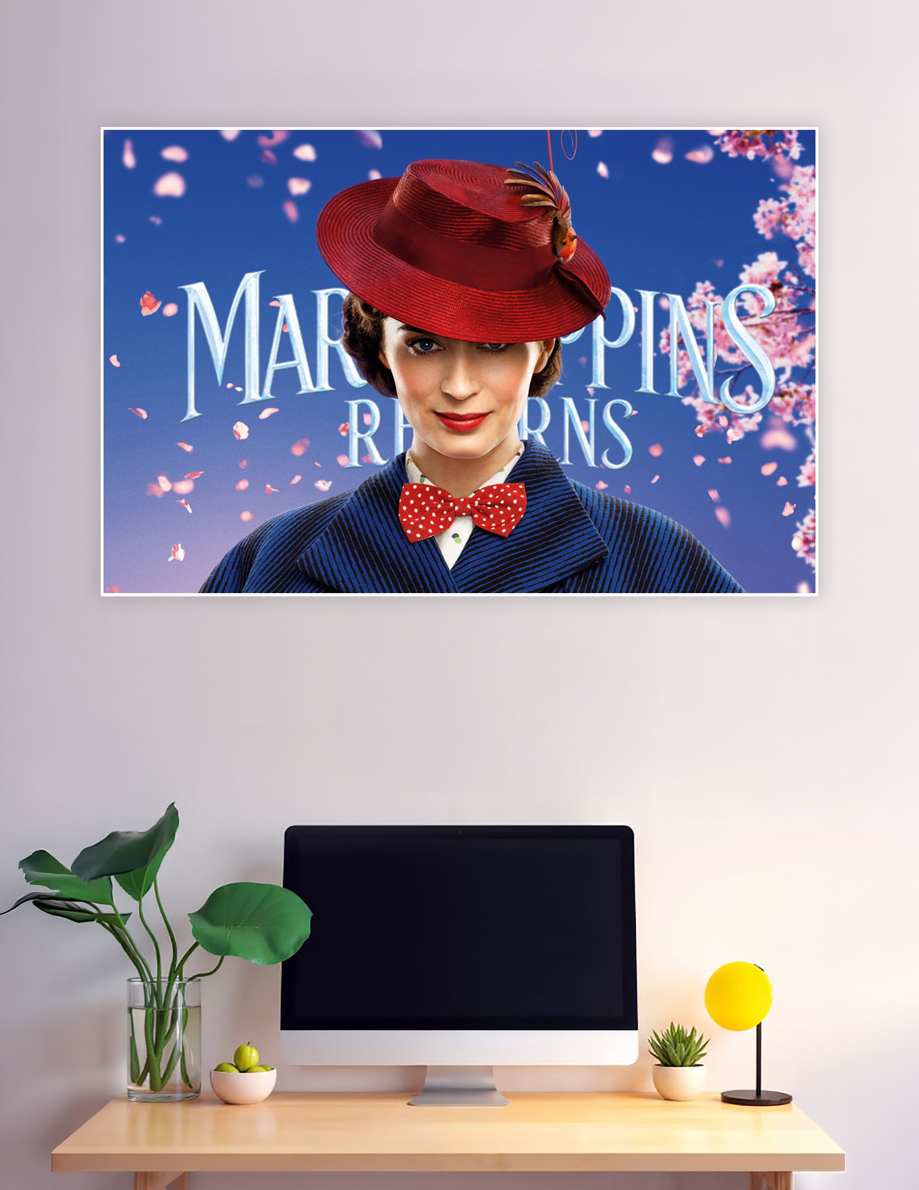 Mary Poppins Returns poster with Emily Blunt in red hat