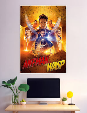 Ant-Man and The Wasp Marvel movie poster golden design