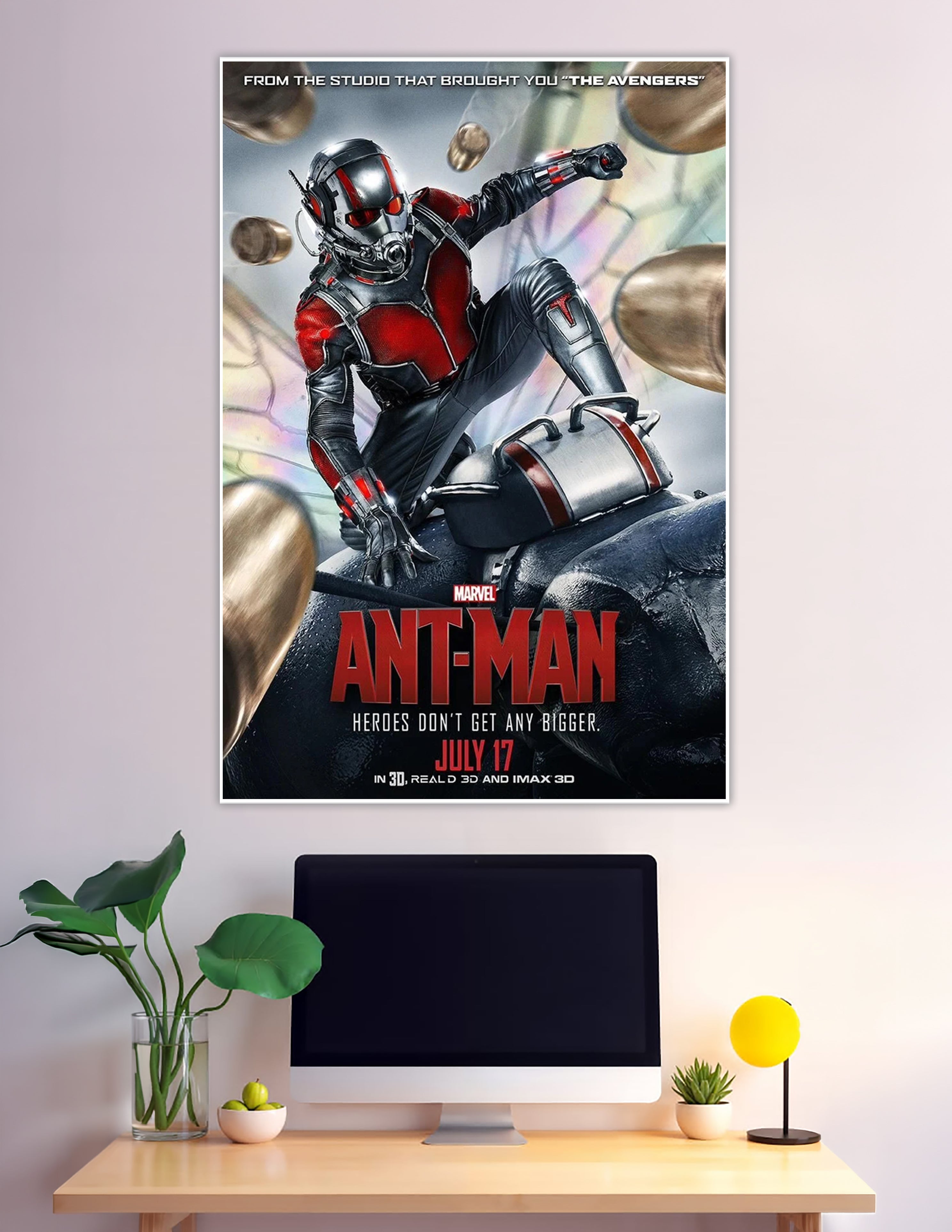 Marvel Ant-Man superhero movie poster red black suit