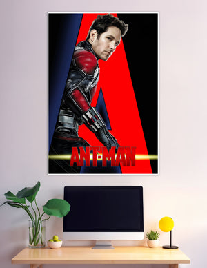Ant-Man Marvel superhero poster red black suit design