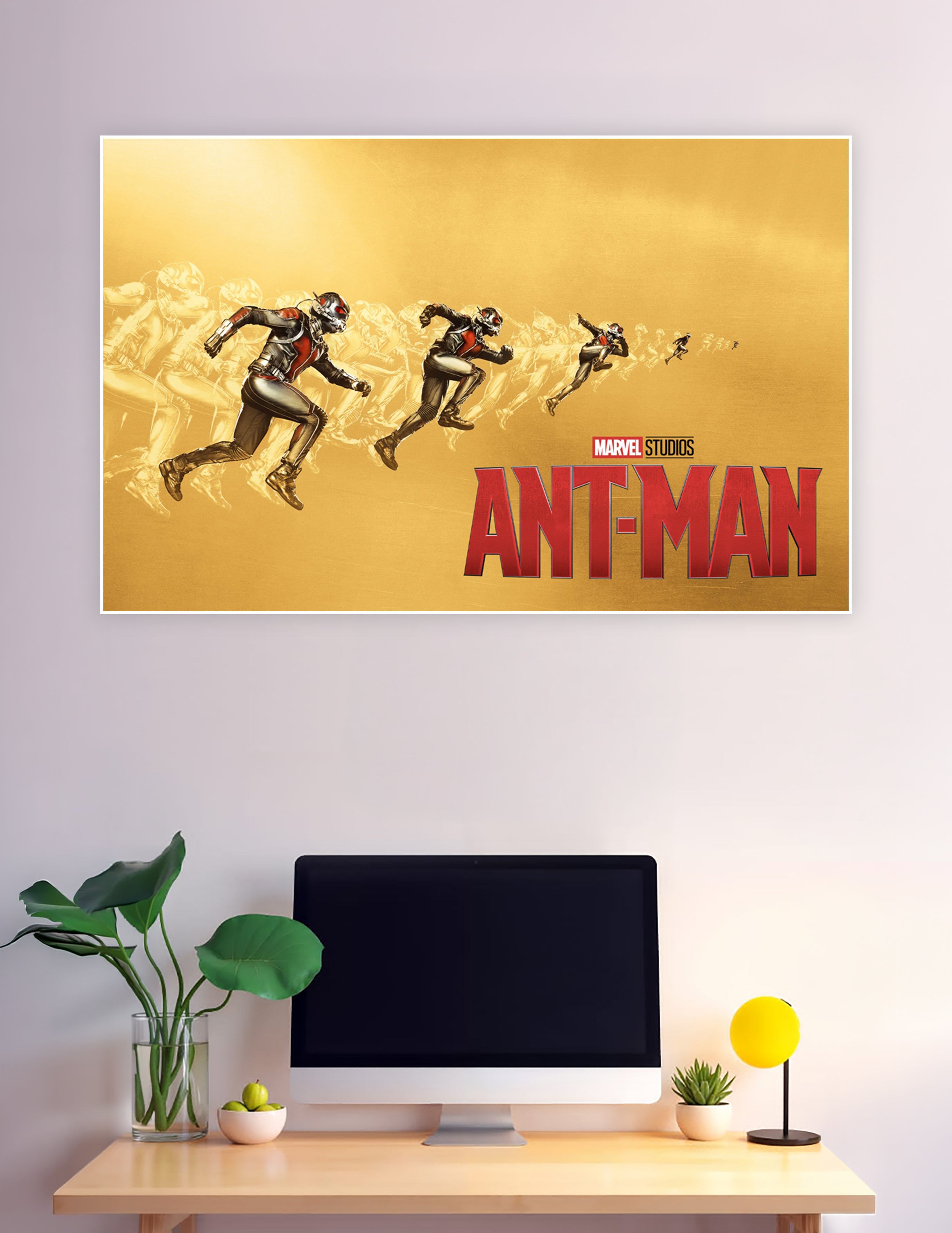 Marvel Studios Ant-Man shrinking sequence golden action poster