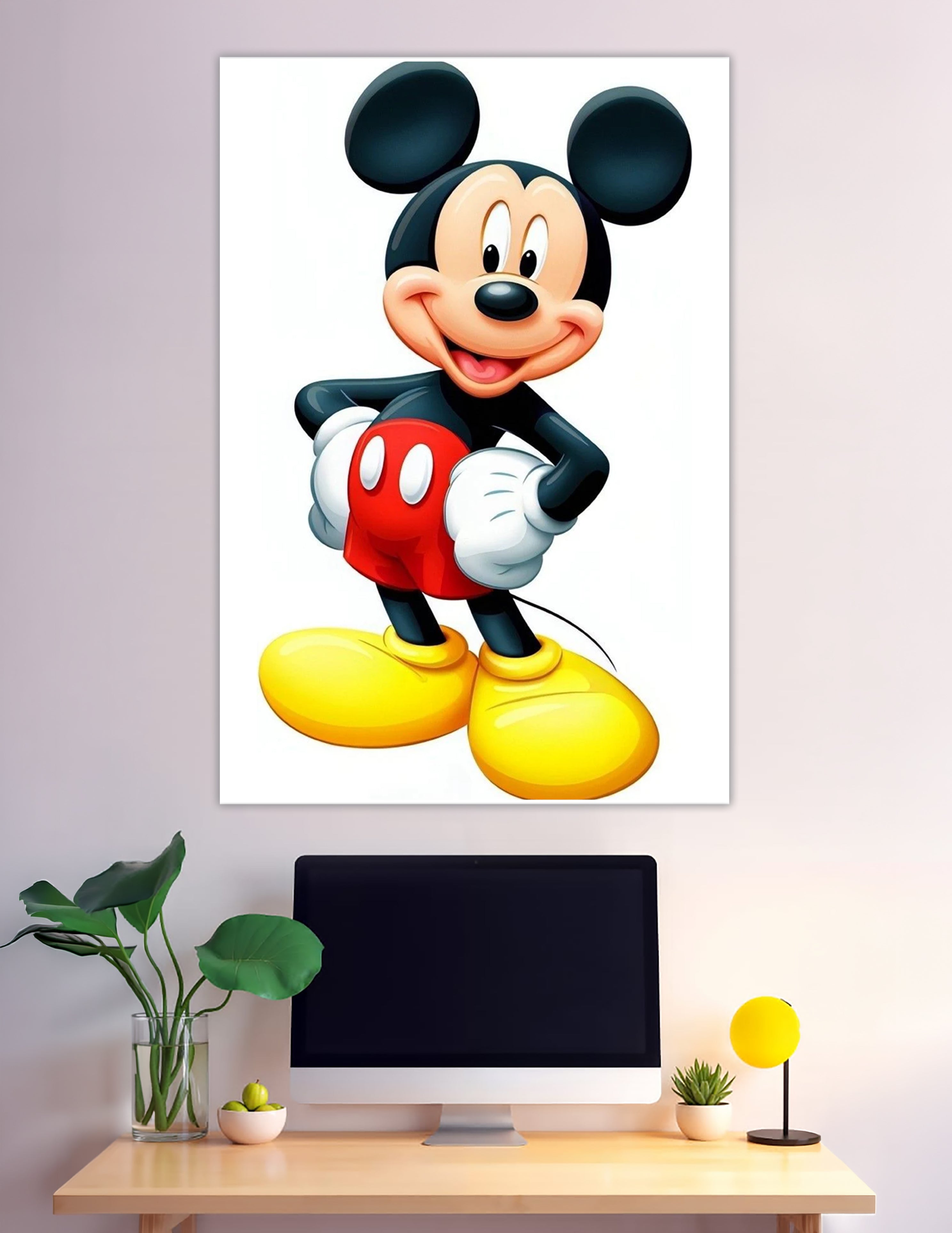Classic smiling Mickey Mouse character poster white background