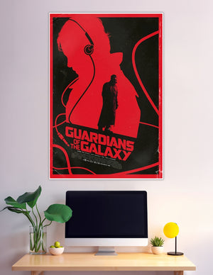 Guardians of the Galaxy red black minimalist Star-Lord poster