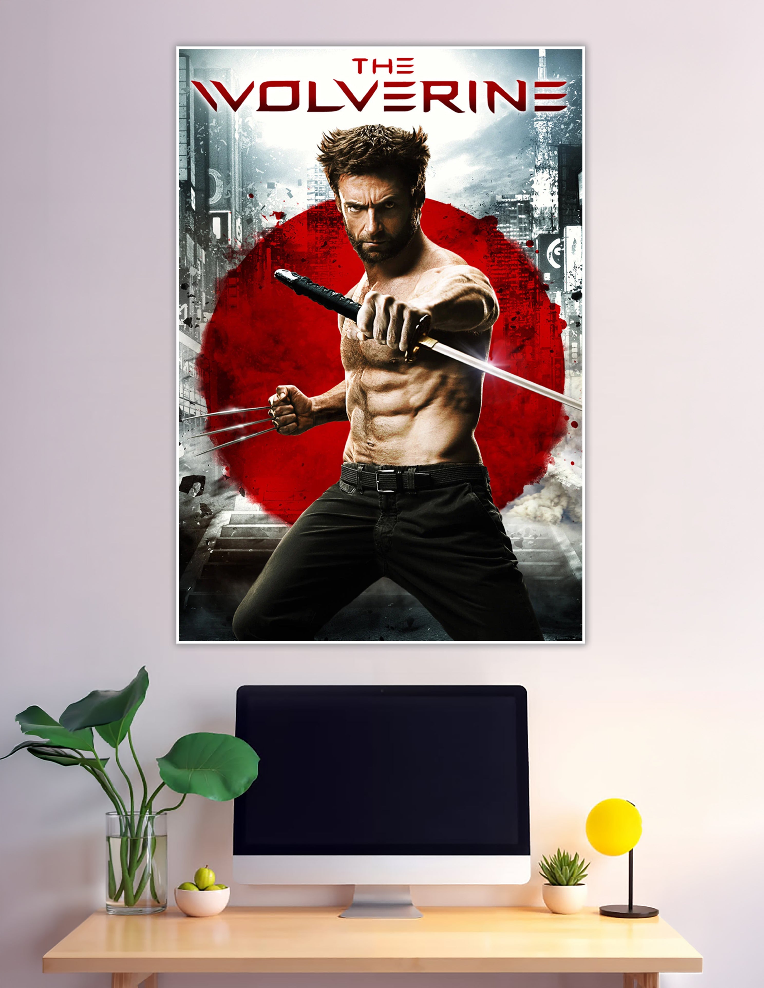 The Wolverine poster Logan with claws and katana
