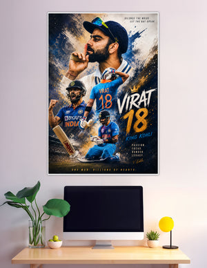 Virat Kohli King 18 India cricket tribute poster