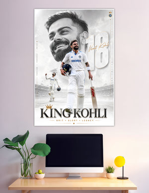 Virat Kohli King Kohli number 18 Team India cricket poster