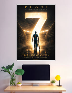 MS Dhoni number 7 cricket legend tribute poster
