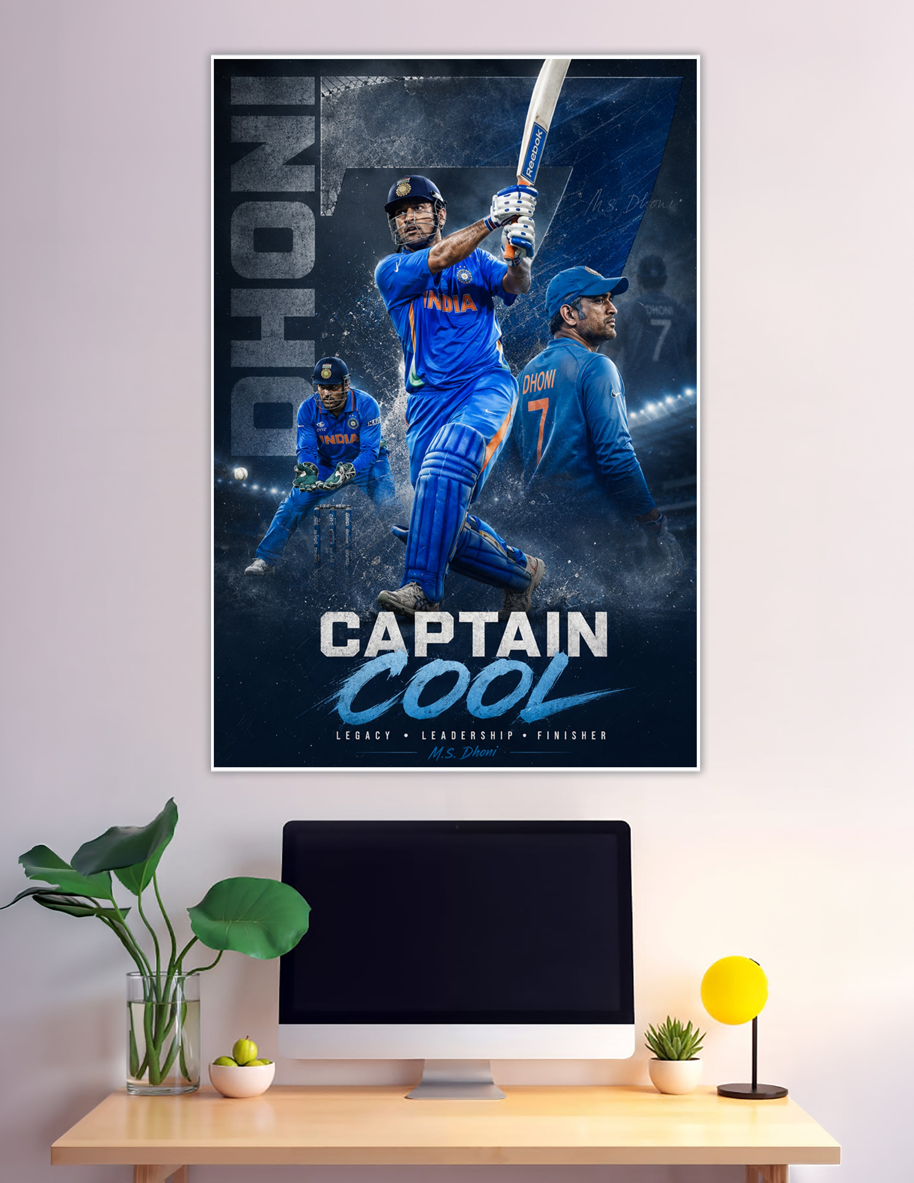 MS Dhoni Captain Cool India cricket legend poster number 7