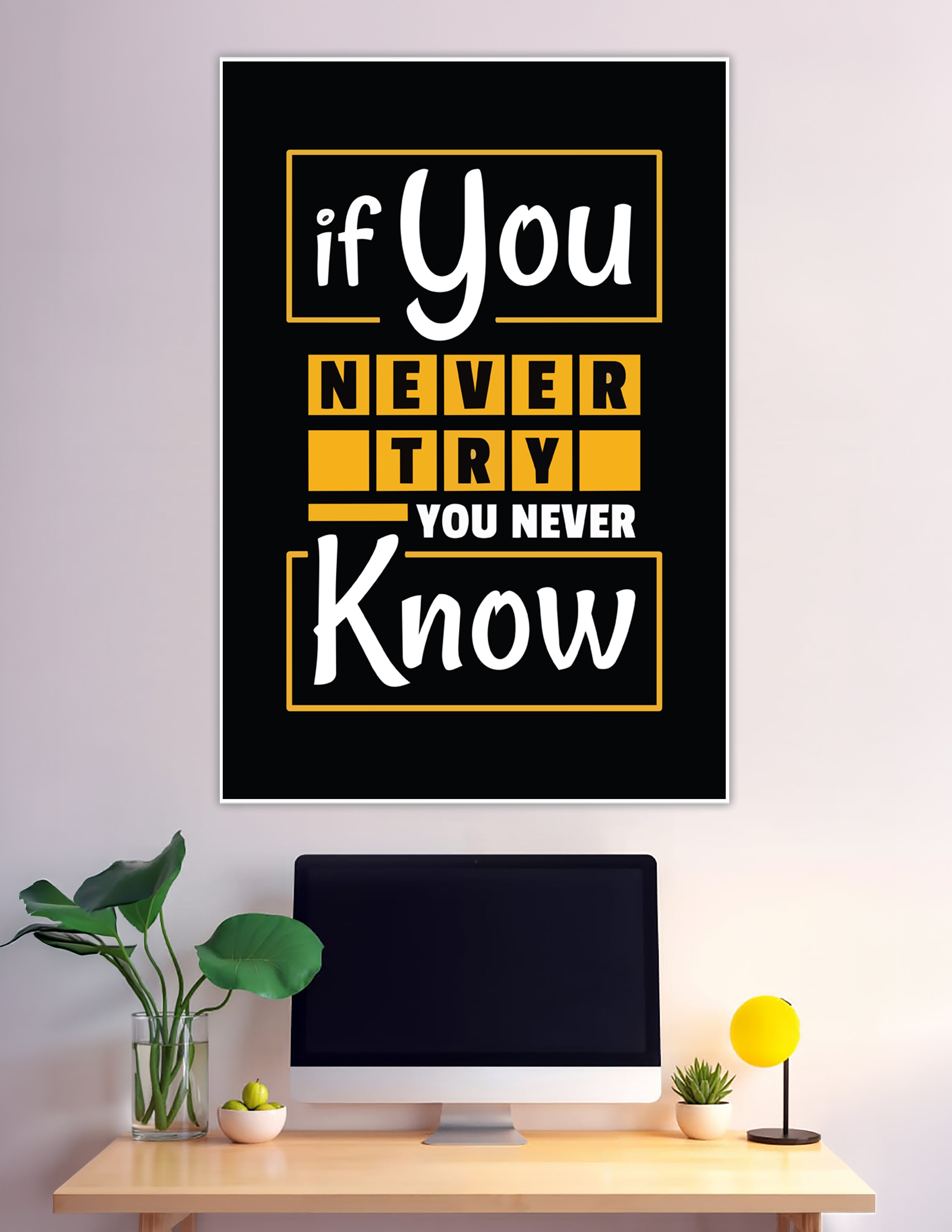 Black and gold bold typography motivational quote poster