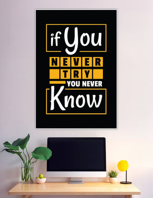 Black and gold bold typography motivational quote poster