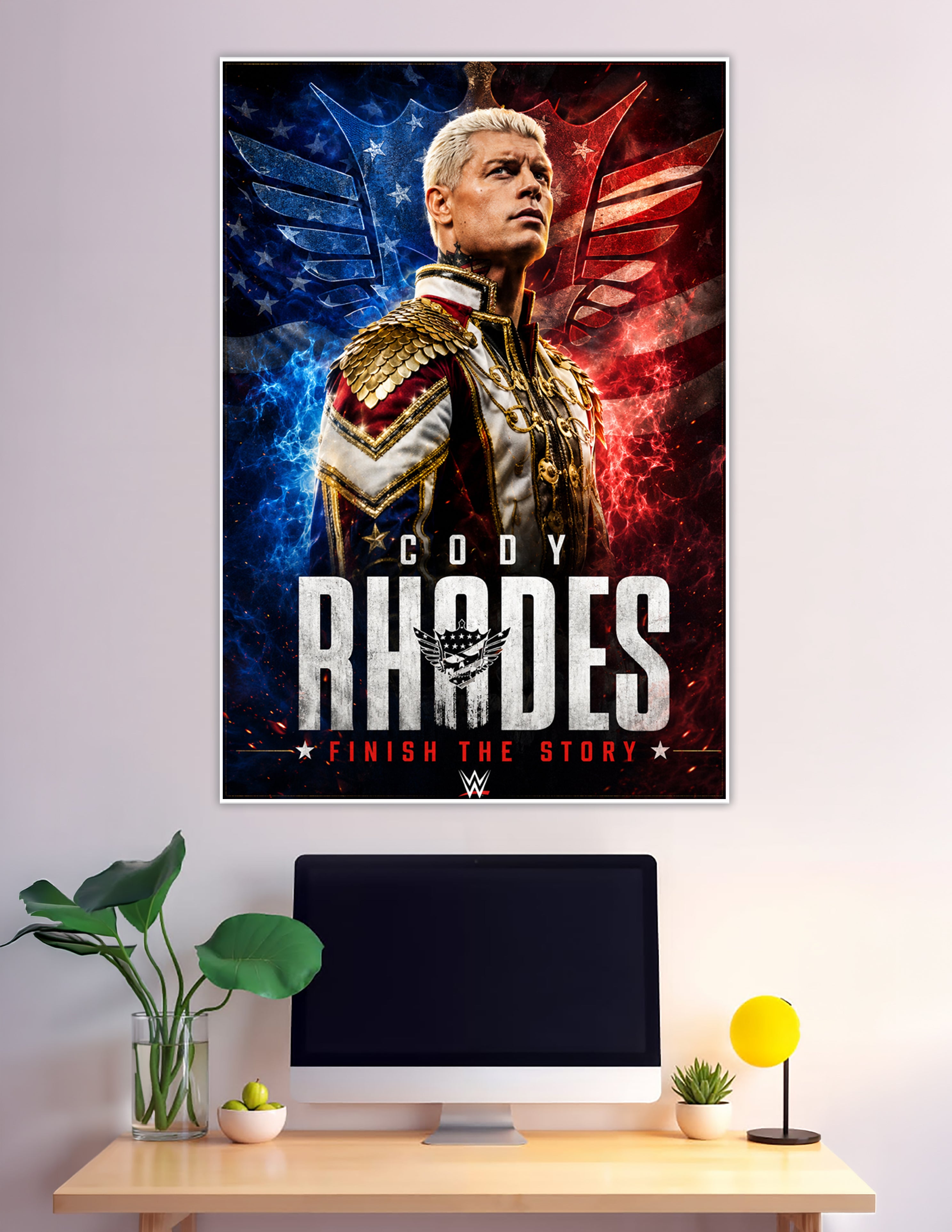 Cody Rhodes WWE Finish The Story patriotic wrestling poster