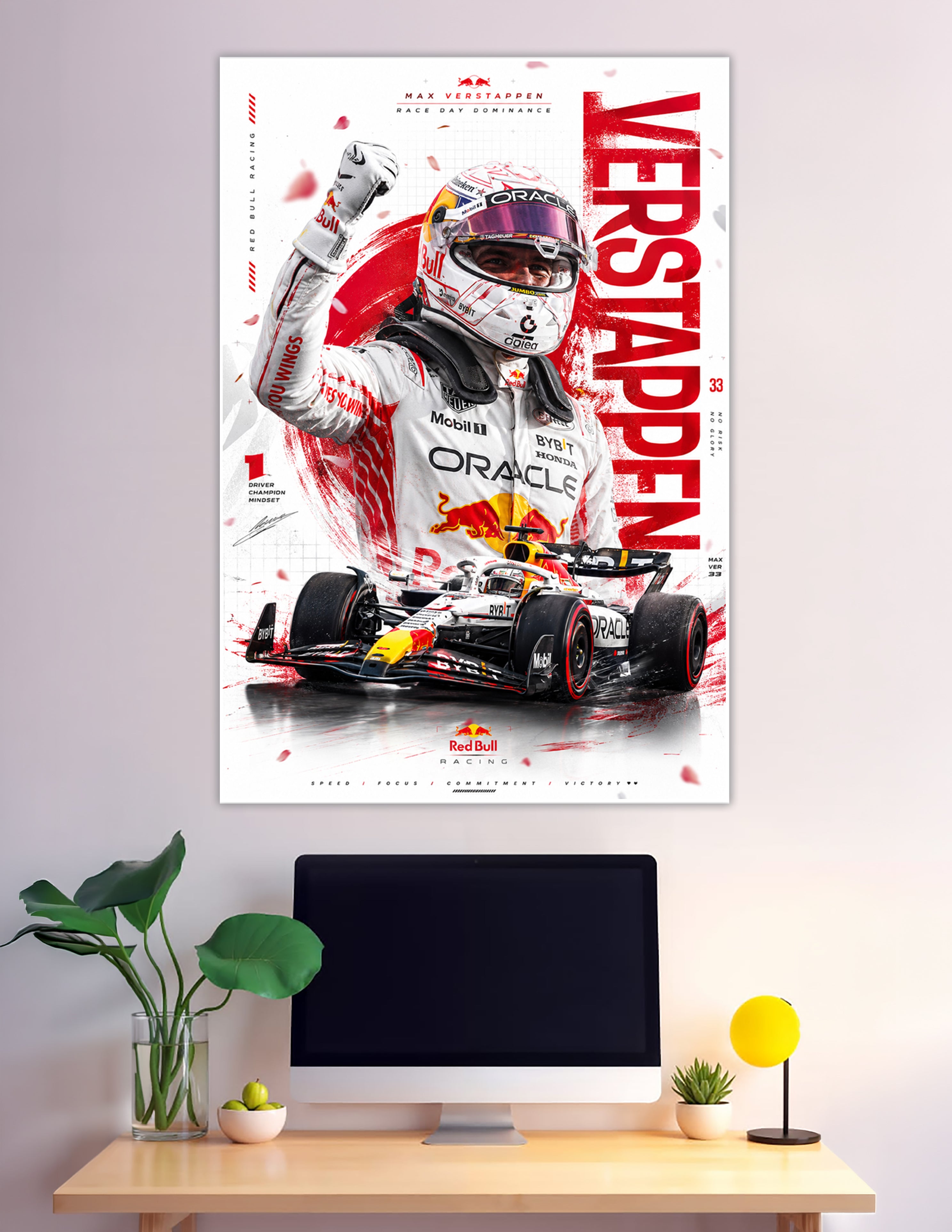 Max Verstappen Red Bull Racing F1 victory celebration poster