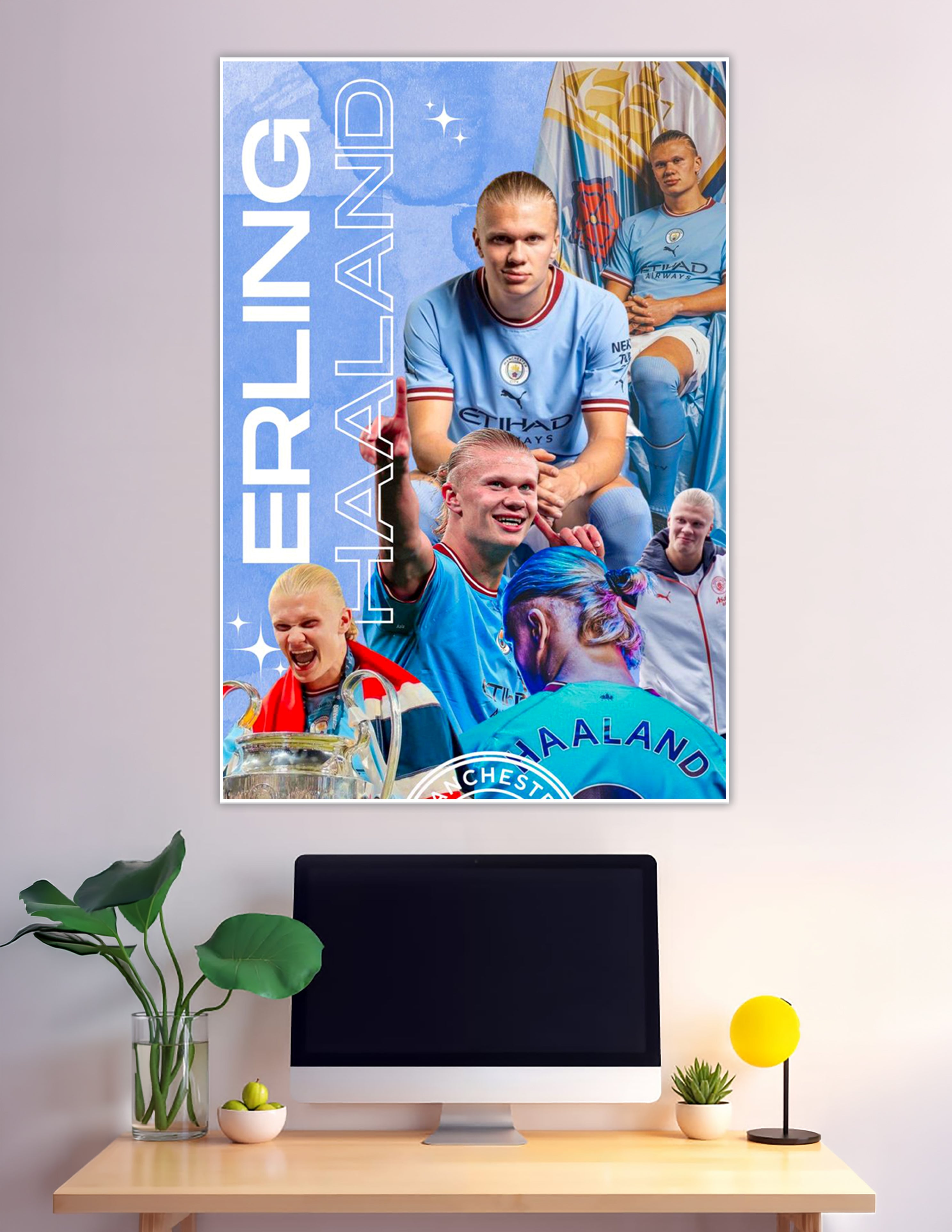 Erling Haaland Manchester City collage football poster