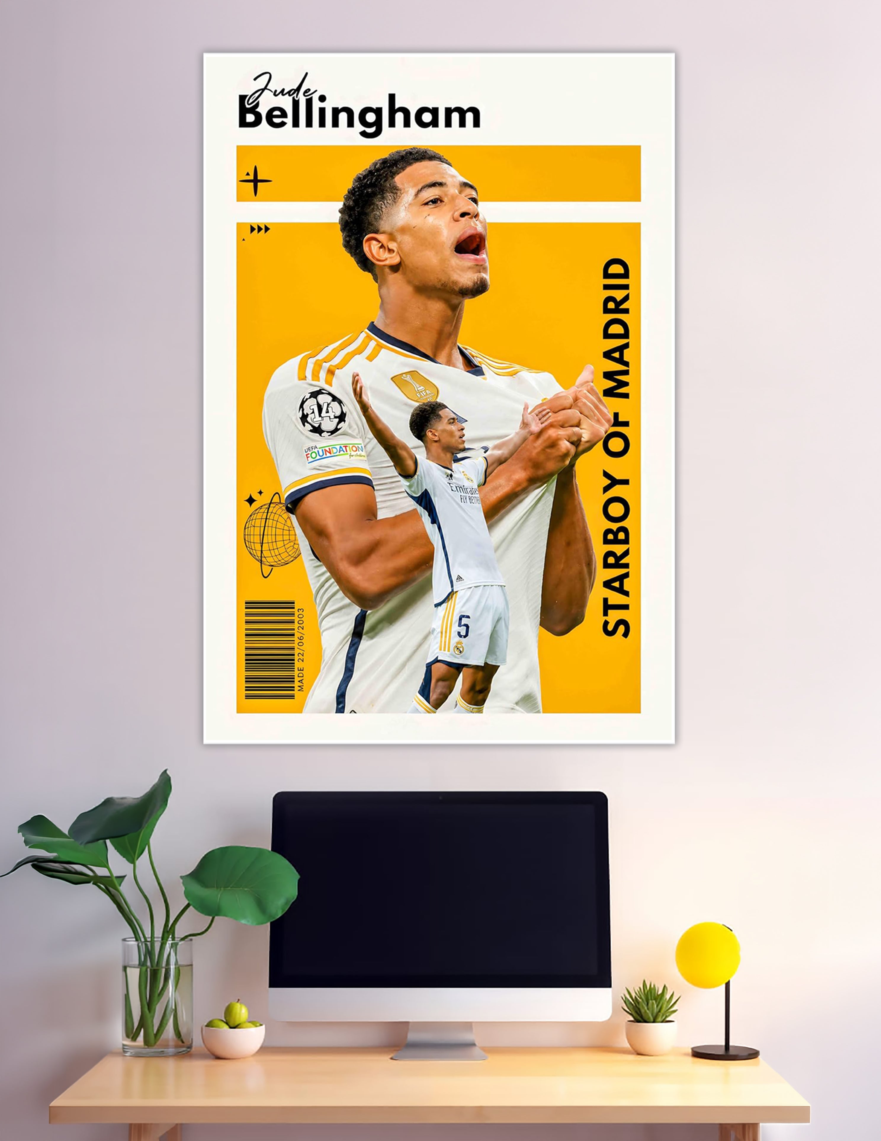 Jude Bellingham Real Madrid celebration graphic sports poster