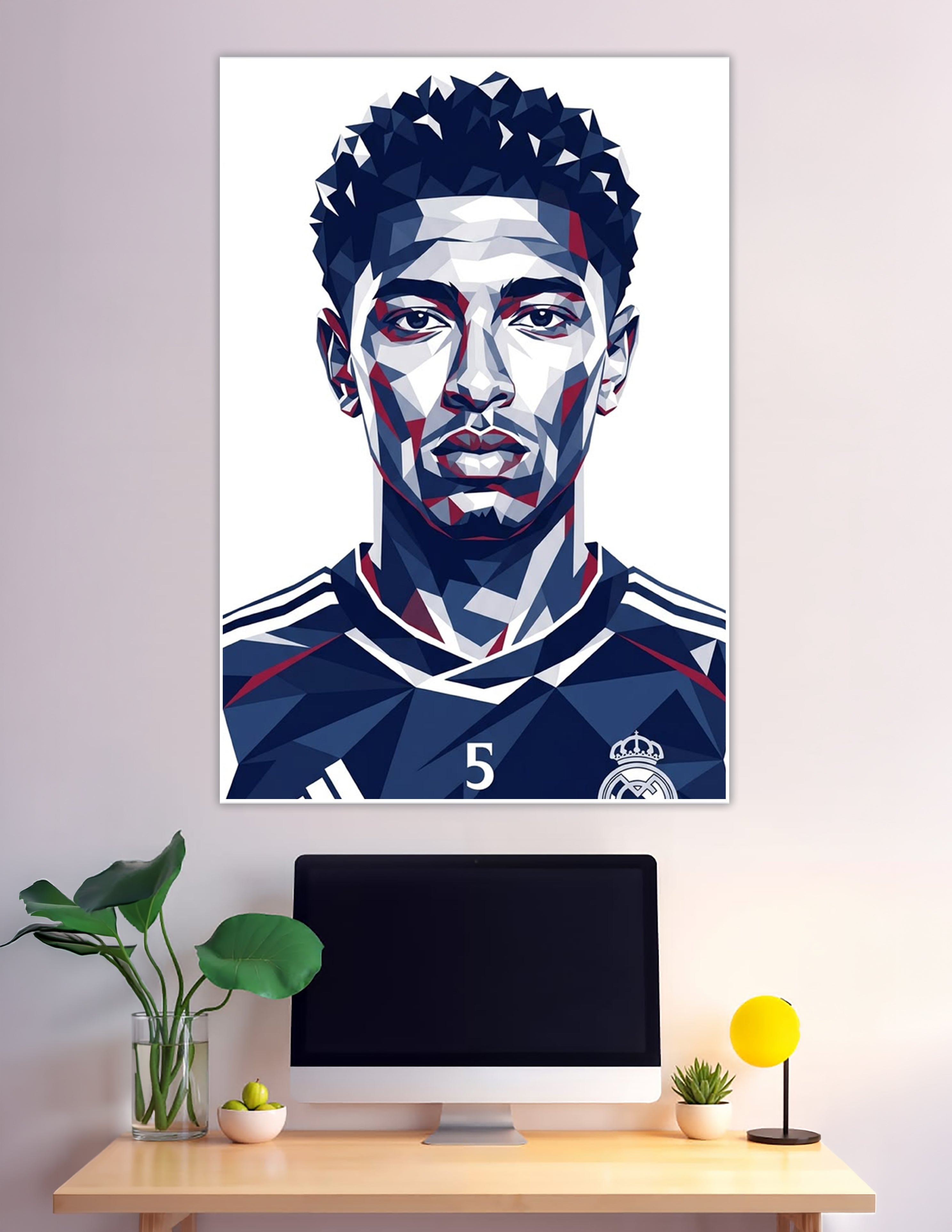 Low poly geometric portrait of Real Madrid number 5 footballer