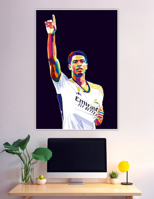 Colorful WPAP pop art Real Madrid footballer celebration poster