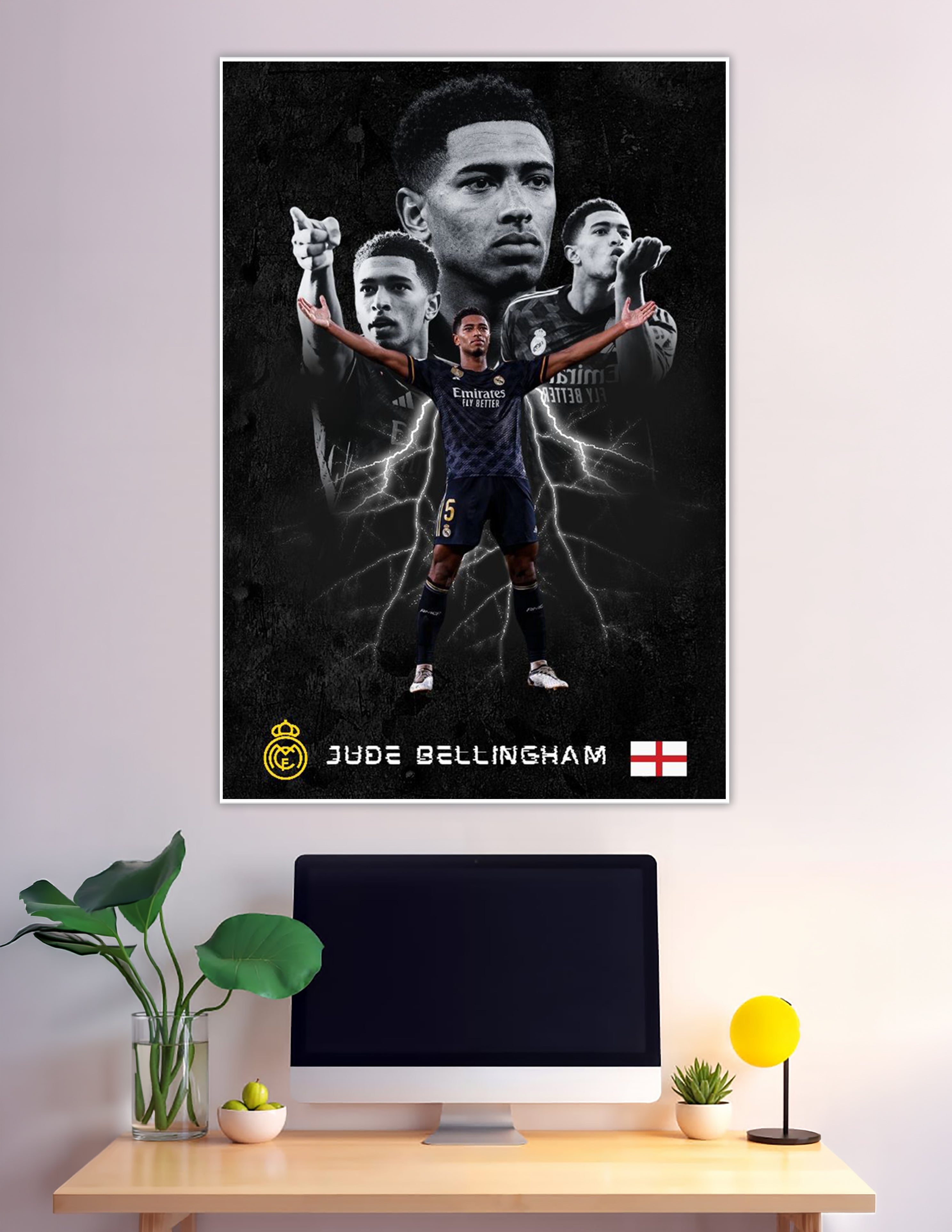 Jude Bellingham Real Madrid number 5 dark lightning poster