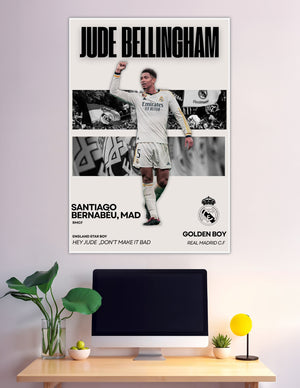 Jude Bellingham Real Madrid number 5 Golden Boy poster