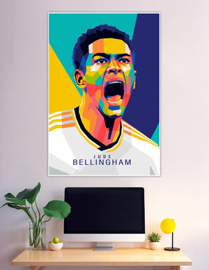 Jude Bellingham vibrant geometric WPAP pop art poster