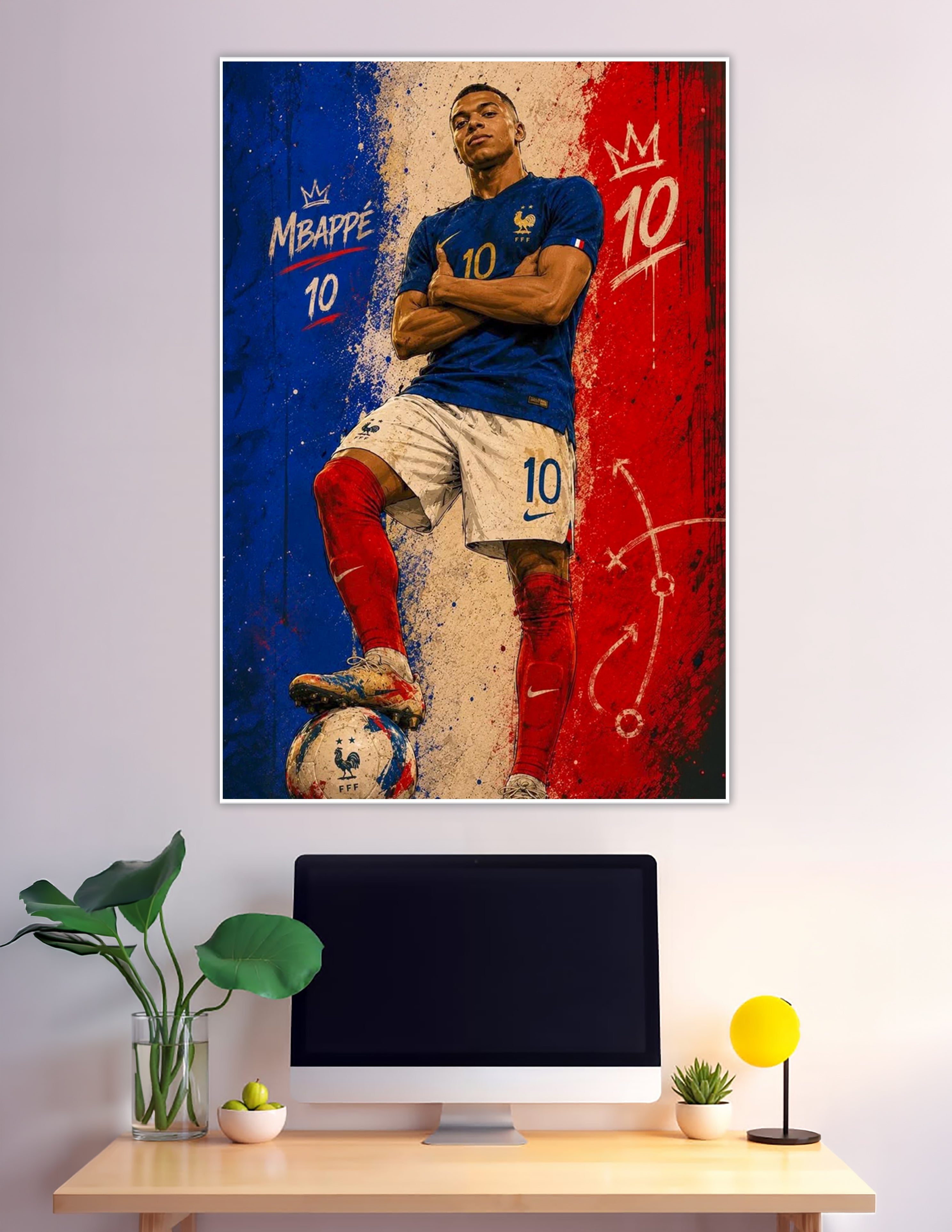 Mbappé number 10 France national team football poster