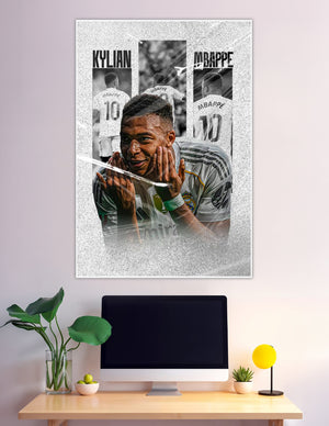Kylian Mbappé Real Madrid number 10 collage poster