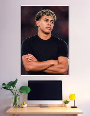 Confident young man arms crossed portrait poster print