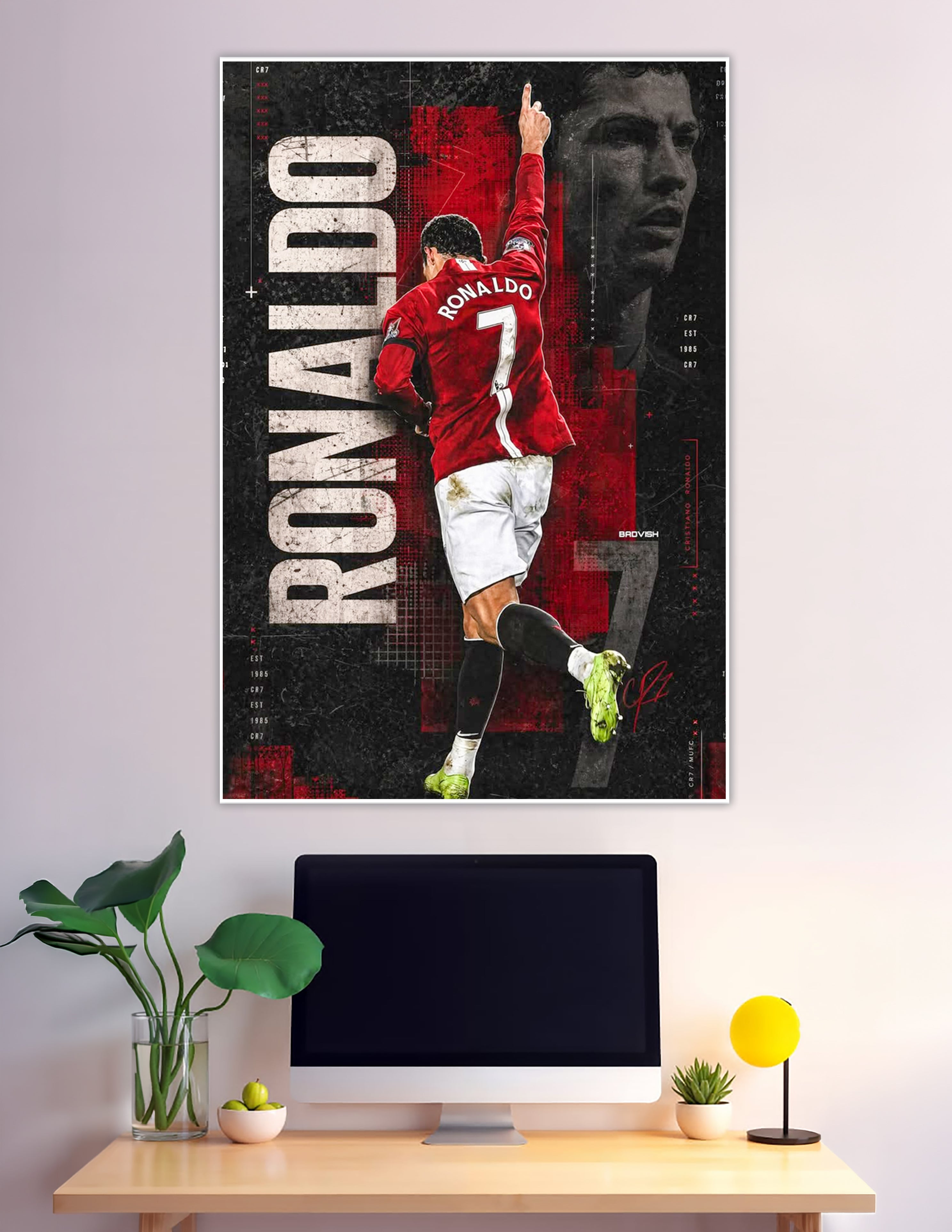 Cristiano Ronaldo CR7 Manchester United number 7 celebration poster