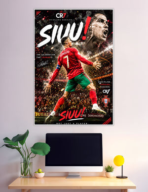 Cristiano Ronaldo CR7 SIUU celebration Portugal jersey poster