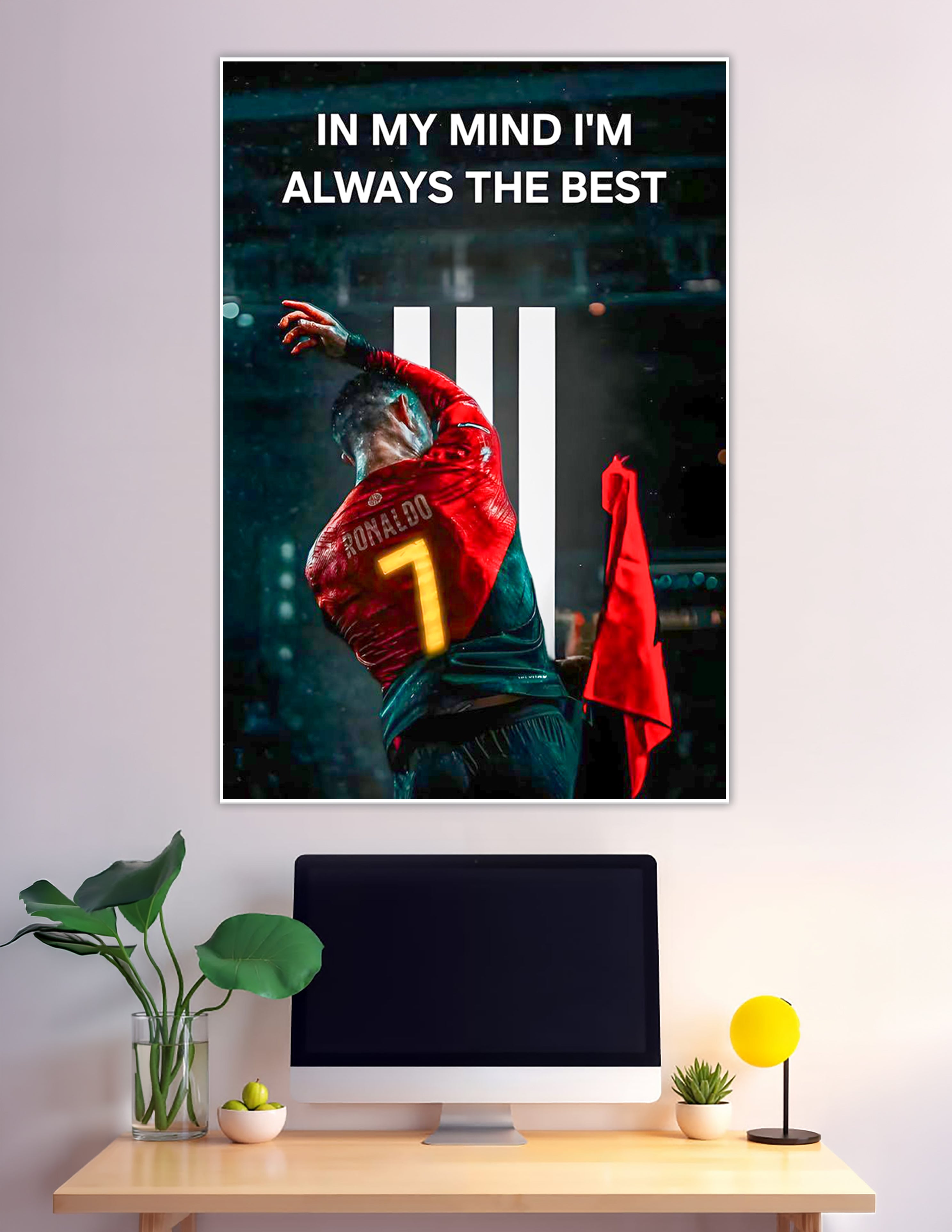 Ronaldo number 7 Portugal jersey celebration motivational poster