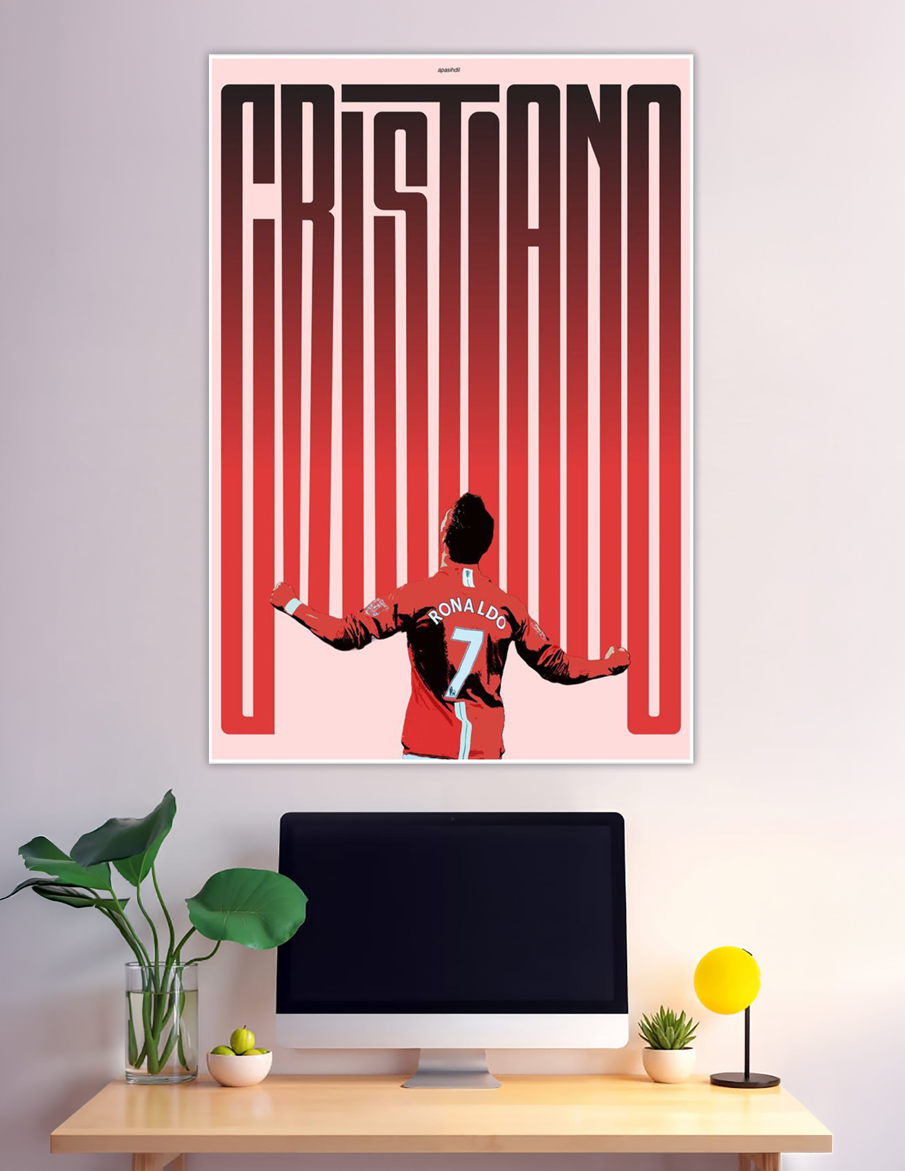 Cristiano Ronaldo number 7 Manchester United celebration poster