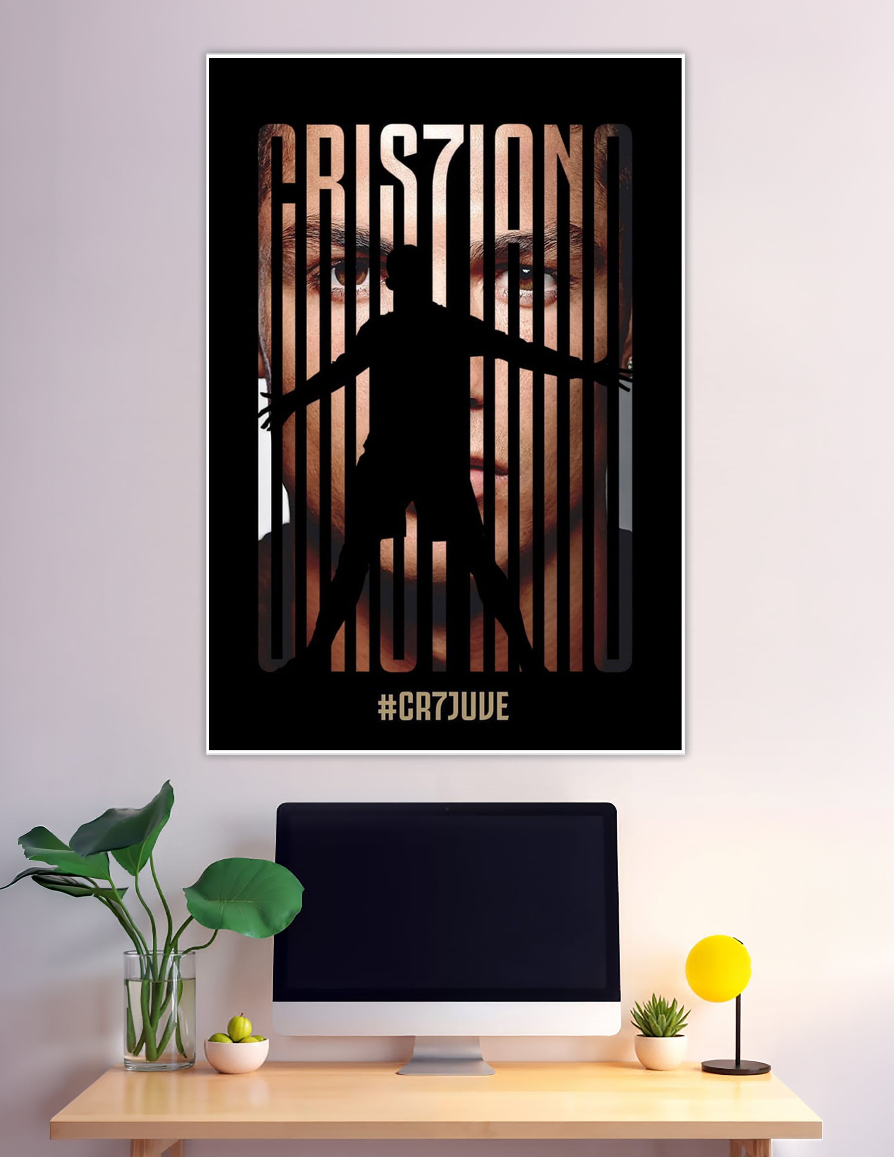Cristiano Ronaldo CR7 Juventus silhouette typographic poster