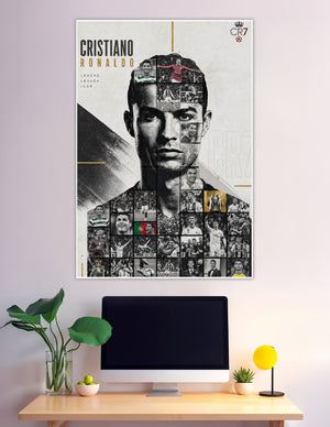 Cristiano Ronaldo CR7 legend career tribute collage poster