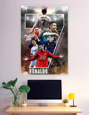 Cristiano Ronaldo CR7 number 7 career collage poster