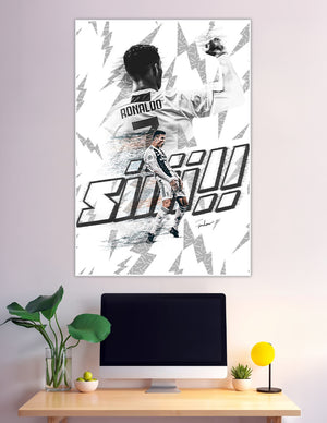 Cristiano Ronaldo Juventus number 7 celebration graphic poster