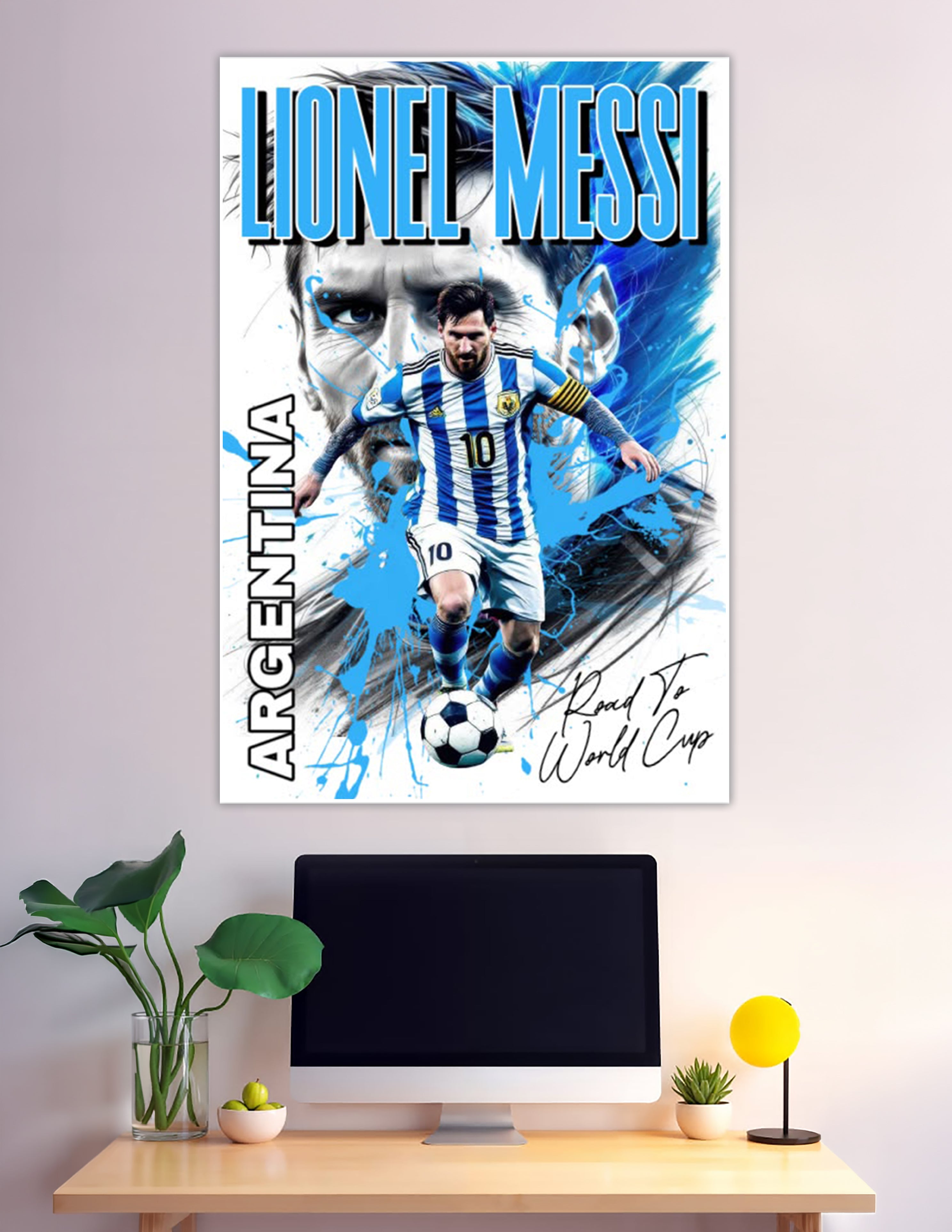 Lionel Messi Argentina number 10 World Cup graphic poster