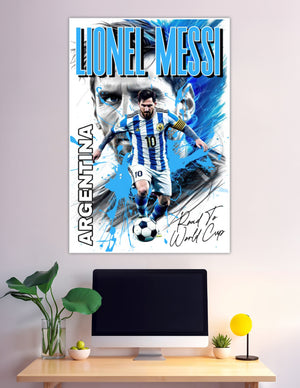 Lionel Messi Argentina number 10 World Cup graphic poster