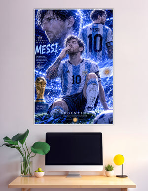 Lionel Messi Argentina number 10 FIFA World Cup 2022 poster