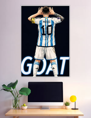 Anime style Messi Argentina number 10 GOAT poster