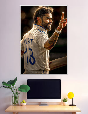 Virat Kohli number 18 jersey celebrating on cricket field