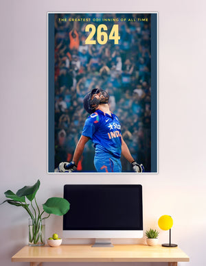 India cricketer celebrating 264 greatest ODI innings poster