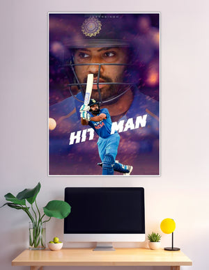 Rohit Sharma Hitman India cricket fan art poster